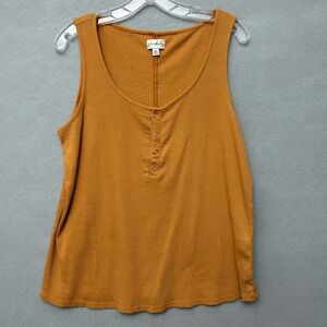 Wonderly Tank Top Women's XL Rib Knit Camel Tan Soft Comfy 90s Y2K Casual Basic